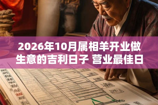 2026年10月属相羊开业做生意的吉利日子 营业最佳日期