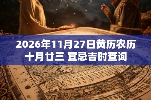 2026年11月27日黄历农历十月廿三 宜忌吉时查询