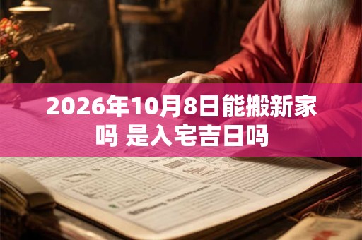 2026年10月8日能搬新家吗 是入宅吉日吗