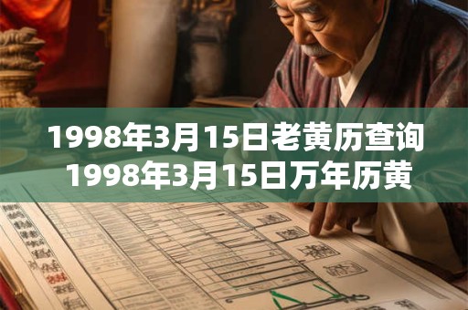 1998年3月15日老黄历查询 1998年3月15日万年历黄道吉日