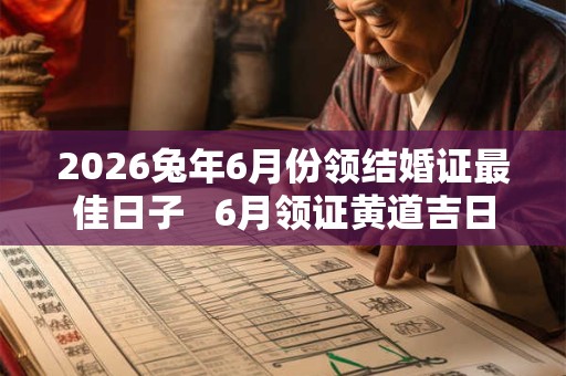 2026兔年6月份领结婚证最佳日子   6月领证黄道吉日查询