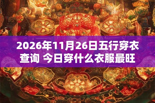 2026年11月26日五行穿衣查询 今日穿什么衣服最旺