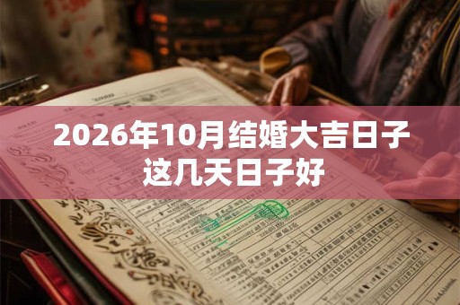2026年10月结婚大吉日子 这几天日子好