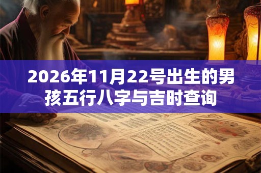 2026年11月22号出生的男孩五行八字与吉时查询