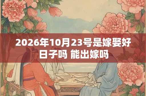 2026年10月23号是嫁娶好日子吗 能出嫁吗