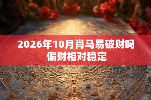 2026年10月肖马易破财吗 偏财相对稳定