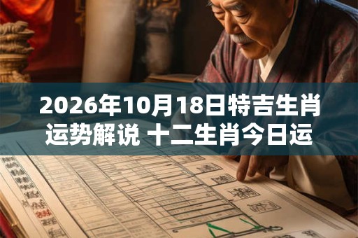 2026年10月18日特吉生肖运势解说 十二生肖今日运势 2026年10月18日特吉生肖运势解说 十二生肖今日运势