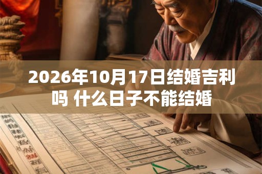 2026年10月17日结婚吉利吗 什么日子不能结婚