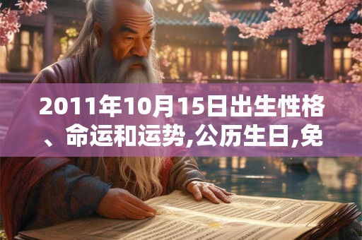 2011年10月15日出生性格、命运和运势,公历生日,免费算命