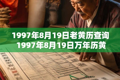 1997年8月19日老黄历查询 1997年8月19日万年历黄道吉日