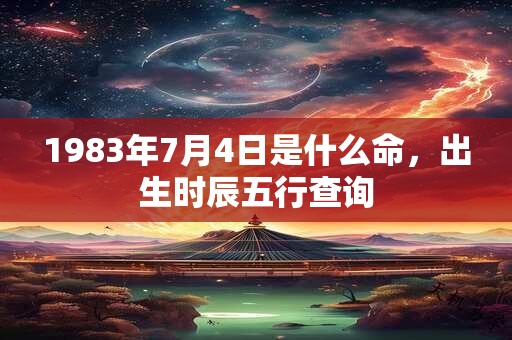 1983年7月4日是什么命，出生时辰五行查询