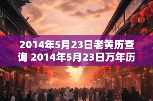 2014年5月23日老黄历查询 2014年5月23日万年历黄道吉日