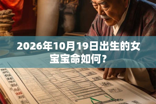 2026年10月19日出生的女宝宝命如何？