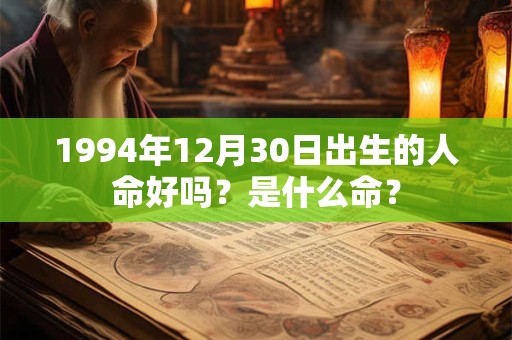 1994年12月30日出生的人命好吗？是什么命？