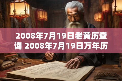2008年7月19日老黄历查询 2008年7月19日万年历黄道吉日 2008年7月19日老黄历查询 2008年7月19日万年历黄道吉日