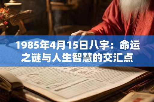 1985年4月15日八字：命运之谜与人生智慧的交汇点