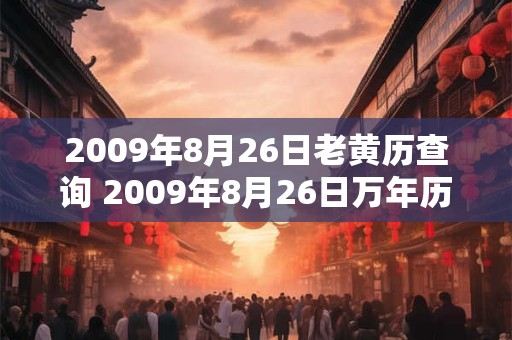2009年8月26日老黄历查询 2009年8月26日万年历黄道吉日