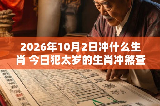 2026年10月2日冲什么生肖 今日犯太岁的生肖冲煞查询：