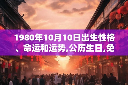 1980年10月10日出生性格、命运和运势,公历生日,免费算命 1980年10月10日出生性格、命运和运势,公历生日,免费算命