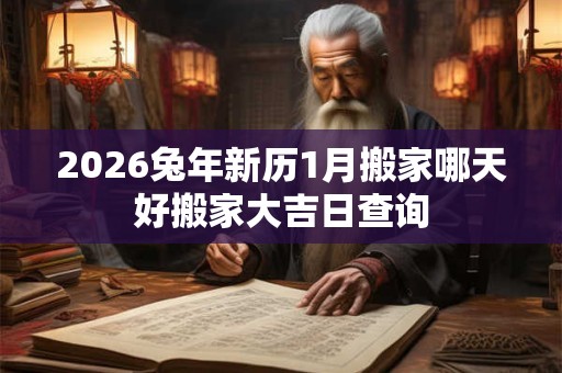 2026兔年新历1月搬家哪天好搬家大吉日查询