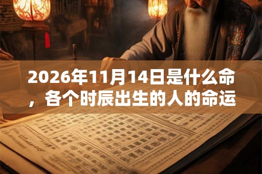 2026年11月14日是什么命，各个时辰出生的人的命运