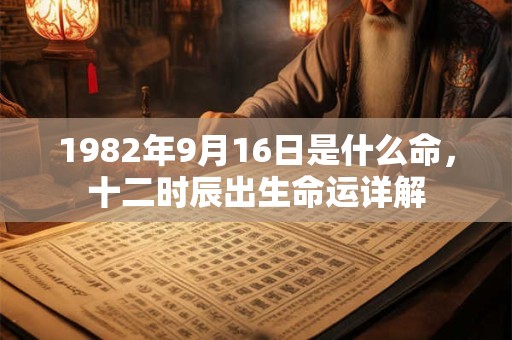 1982年9月16日是什么命,十二时辰出生命运详解 1982年9月16日是什么命,十二时辰出生命运详解
