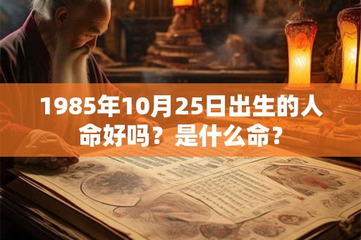 1985年10月25日出生的人命好吗？是什么命？