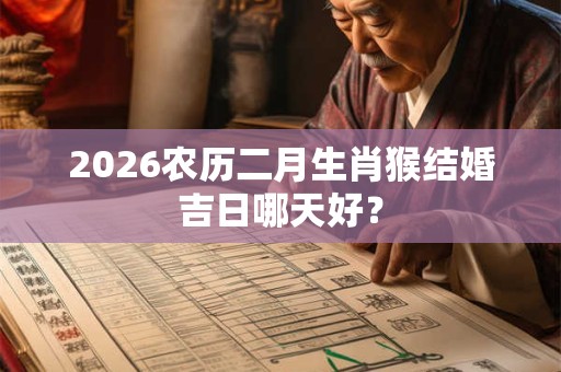 2026农历二月生肖猴结婚吉日哪天好？