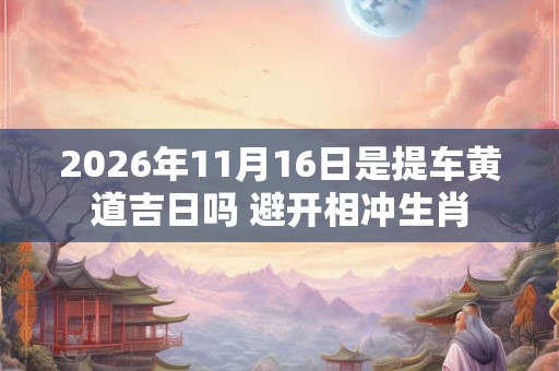 2026年11月16日是提车黄道吉日吗 避开相冲生肖
