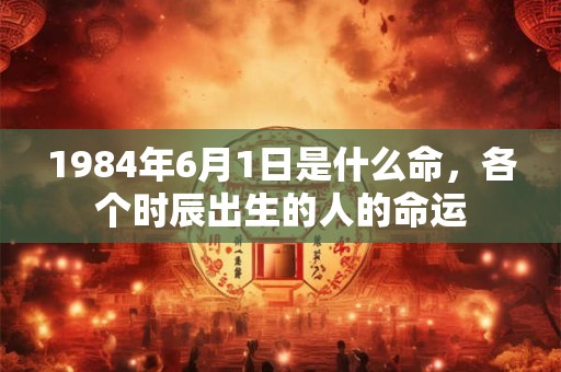 1984年6月1日是什么命，各个时辰出生的人的命运
