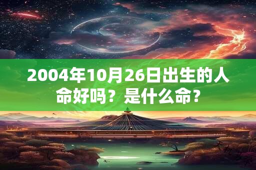 2004年10月26日出生的人命好吗?是什么命? 2004年10月26日出生的人命好吗?是什么命?