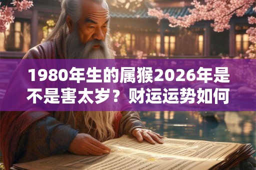 1980年生的属猴2026年是不是害太岁？财运运势如何？