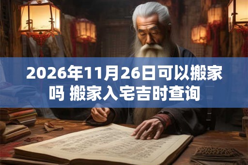 2026年11月26日可以搬家吗 搬家入宅吉时查询 2026年11月26日可以搬家吗 搬家入宅吉时查询