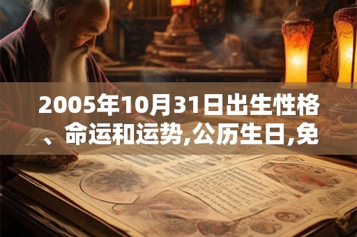 2005年10月31日出生性格、命运和运势,公历生日,免费算命