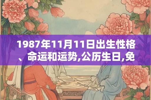 1987年11月11日出生性格、命运和运势,公历生日,免费算命