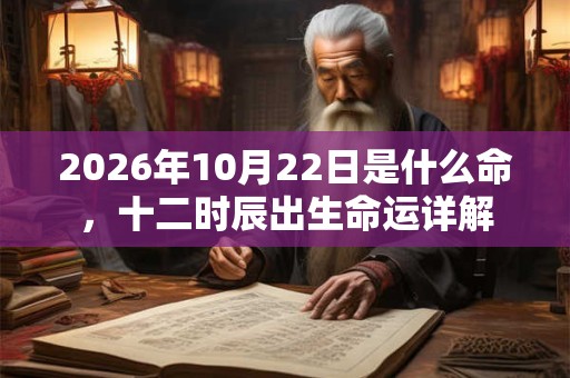 2026年10月22日是什么命，十二时辰出生命运详解
