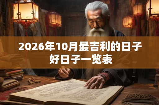 2026年10月最吉利的日子 好日子一览表 2026年10月最吉利的日子 好日子一览表