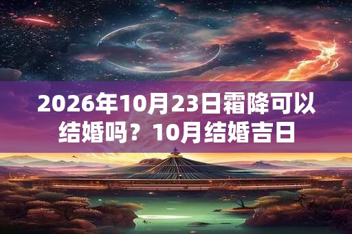 2026年10月23日霜降可以结婚吗？10月结婚吉日