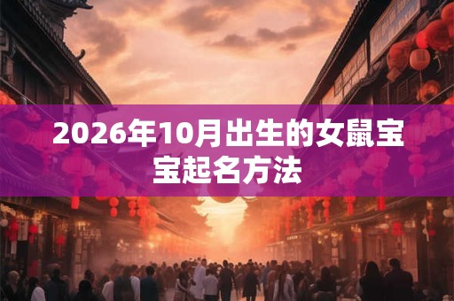 2026年10月出生的女鼠宝宝起名方法