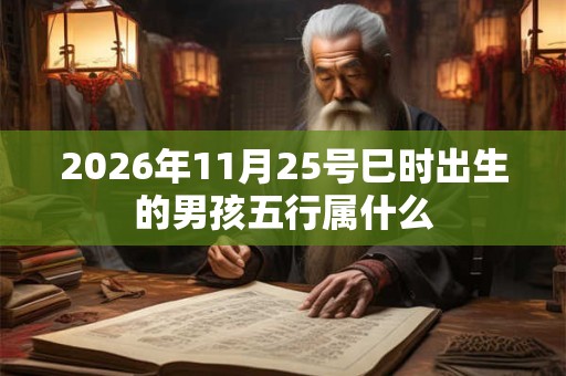 2026年11月25号巳时出生的男孩五行属什么