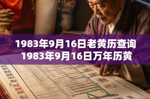 1983年9月16日老黄历查询 1983年9月16日万年历黄道吉日 1983年9月16日老黄历查询 1983年9月16日万年历黄道吉日
