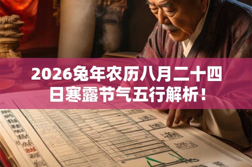2026兔年农历八月二十四日寒露节气五行解析! 2026兔年农历八月二十四日寒露节气五行解析!