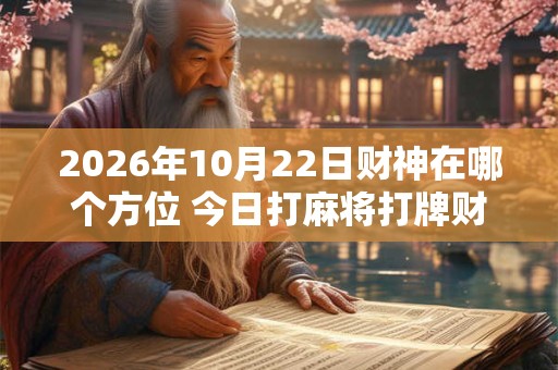 2026年10月22日财神在哪个方位 今日打麻将打牌财运方位！