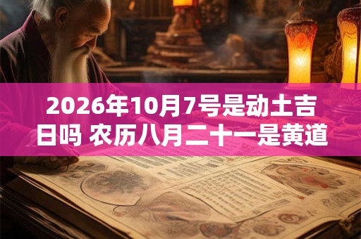 2026年10月7号是动土吉日吗 农历八月二十一是黄道吉日吗 2026年10月7号是动土吉日吗 农历八月二十一是黄道吉日吗