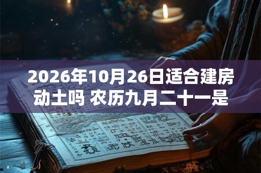 2026年10月26日适合建房动土吗 农历九月二十一是动土吉日吗 2026年10月26日适合建房动土吗 农历九月二十一是动土吉日吗