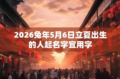 2026兔年5月6日立夏出生的人起名字宜用字