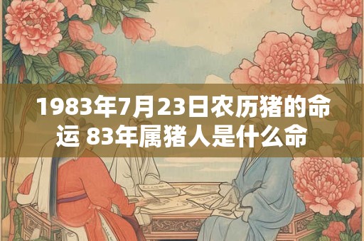 1983年7月23日农历猪的命运 83年属猪人是什么命