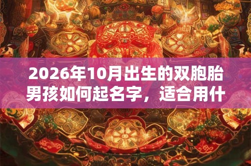 2026年10月出生的双胞胎男孩如何起名字，适合用什么字