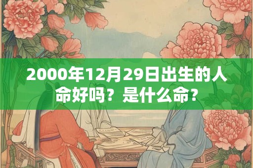 2000年12月29日出生的人命好吗？是什么命？