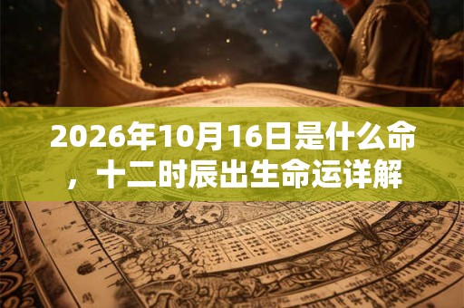 2026年10月16日是什么命，十二时辰出生命运详解